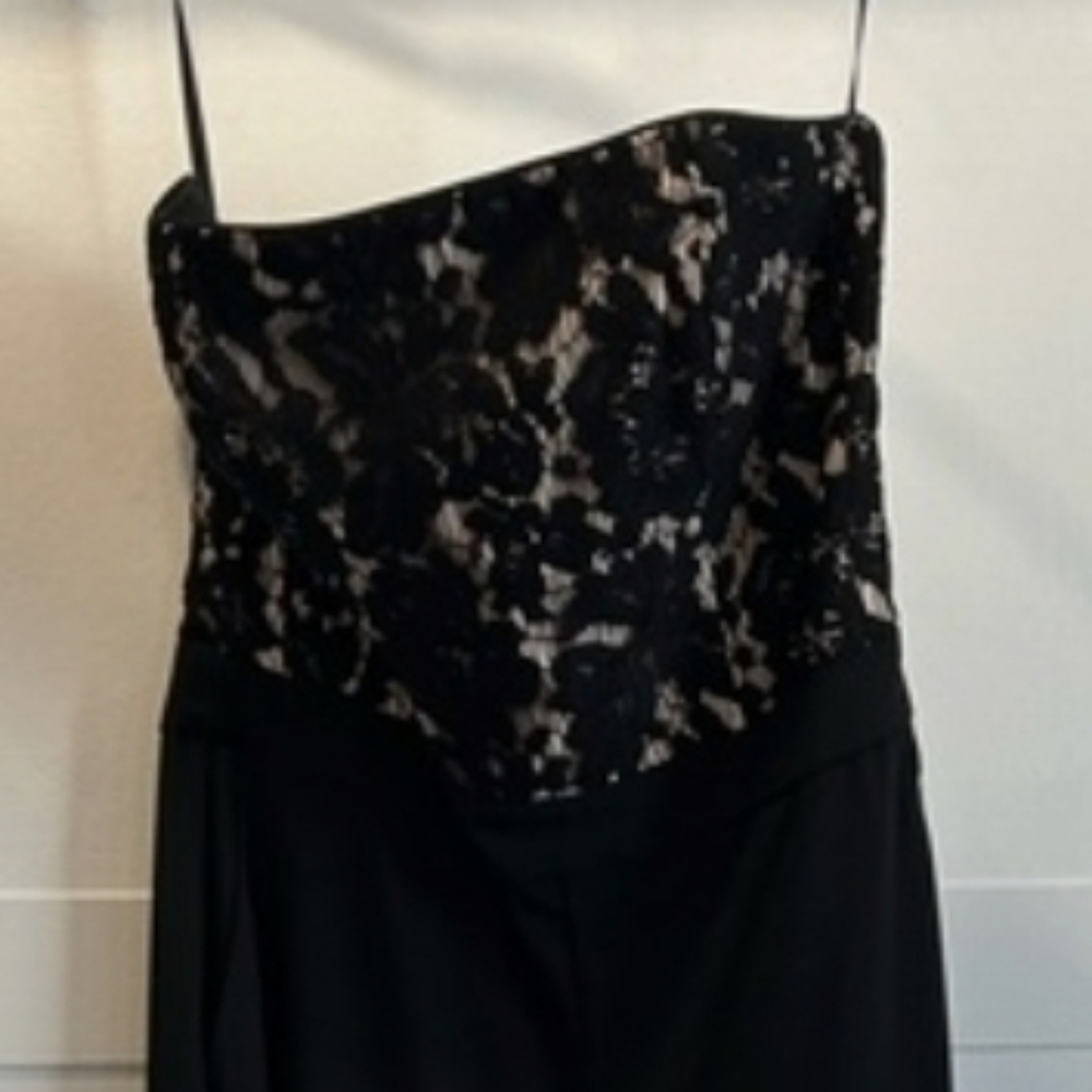 Elegant Black Lace Jumpsuit WHBM Size 8